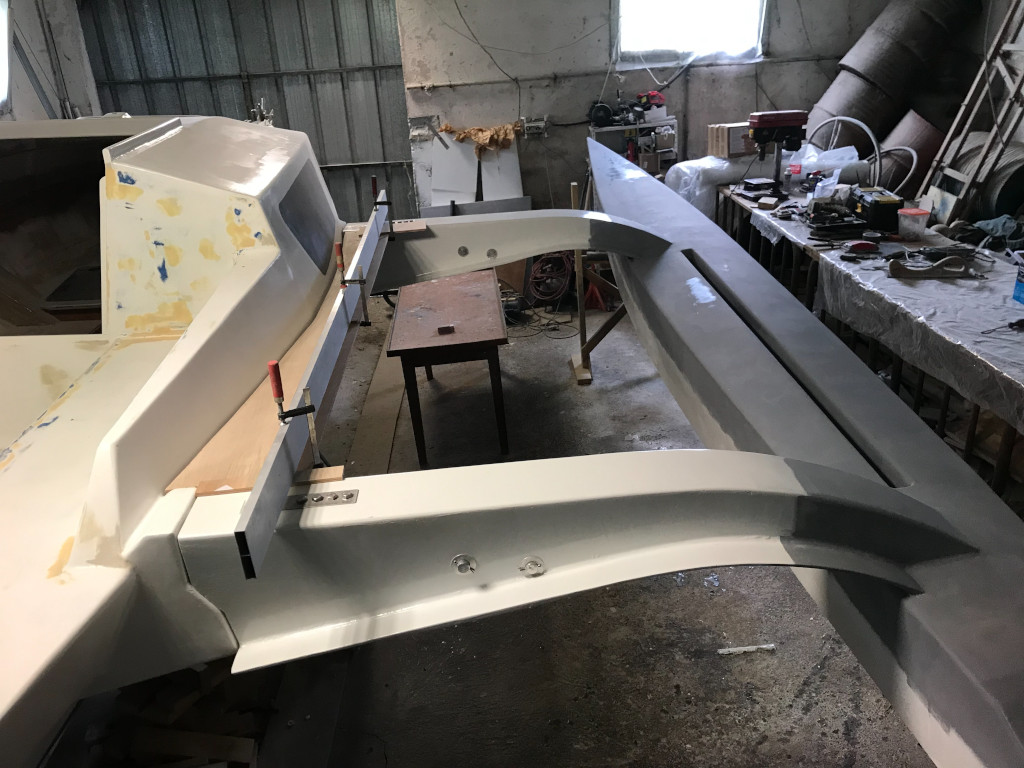 Découpe du passavant tribord
